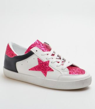 Deportiva Estrella Glitter Fucsia