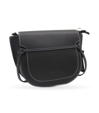 Bandolera Media Luna Piel · Negro