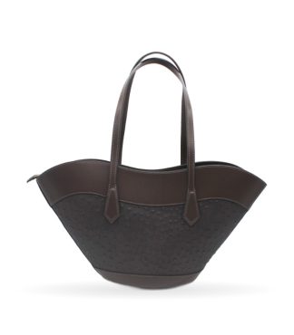 Bolso Cesta Piel Trenzada · Chocolate