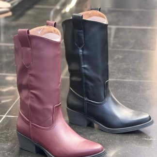 Bota cowboy lisa de piel en varios colores – Maison Atelier