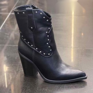 Botín cowboy con tachuelas en color Negro – Maison Atelier
