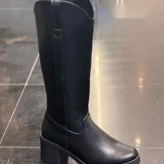 Bota cowboy alta lisa en color Negro – Maison Atelier