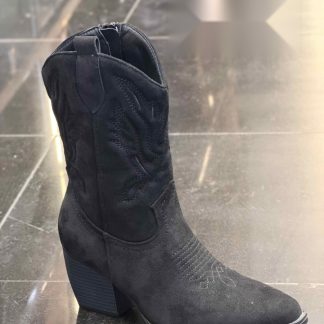 Bota cowboy media caña de ante en color Negro – Maison Atelier