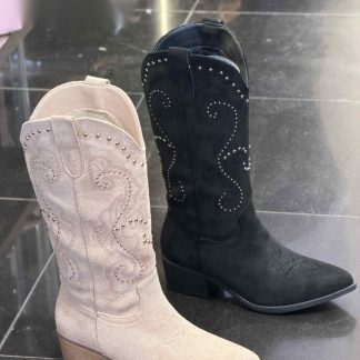 Bota cowboy media caña con tachuelas en varios colores – Maison Atelier