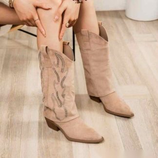 Bota cowboy calada en color Taupe – Maison Atelier