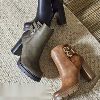 Botín con plataforma y hebillas en varios colores – Maison Atelier
