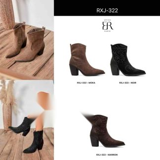 Botín cowboy de ante en varios colores – Maison Atelier